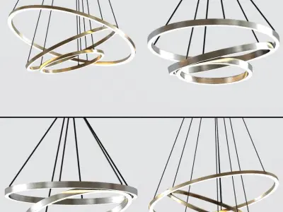 Modern Ring Pendant Light Collection 3D model