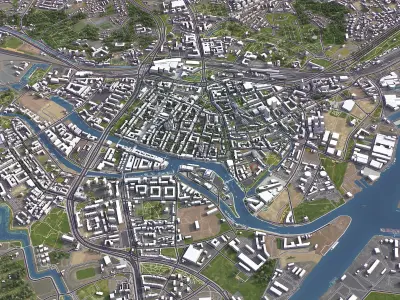 Gdansk - 3D City Model Low-poly 3D model