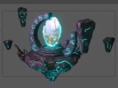 Stylized Portal Low-poly 3D model