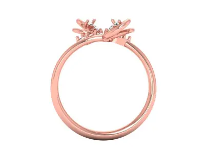 Solitaire Wedding Engagement Women Light Weight Bypass Rings 3D print model order