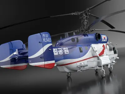  KA-32T Helicopter Operated South Korea with Interior Rigged for Cinema 4D 