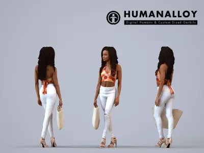 Basics0682 - A set containing 5 models of male and female 3D model