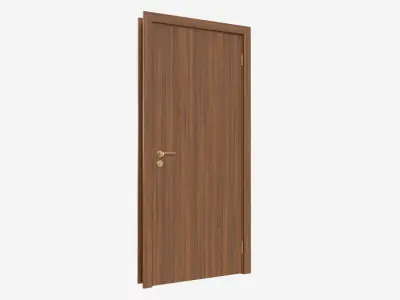 Modern Wooden Interior Door with Furniture 016 3D model