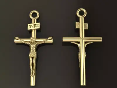 JESUS CROSS PENDANT LARGE SIZE  3D print model