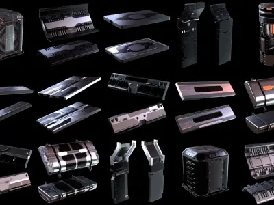 SciFi Props - GameReady Low-poly 3D model Low-poly 3D model