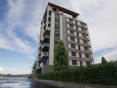 Residential apartment building 3D model