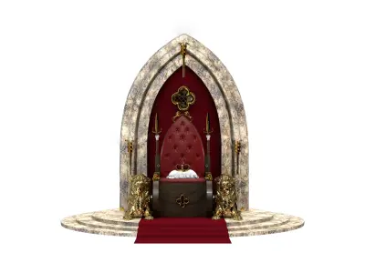 Medieval trono do rei 3D model