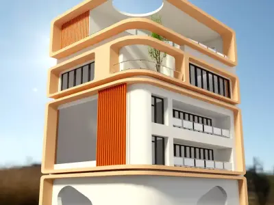 3D model of simple apartment Building 3D model