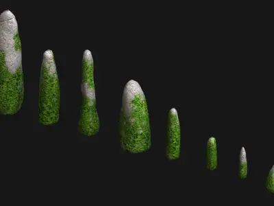 Obelisk Set - Ivy Low-poly 3D model