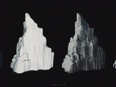 Gray Mountain Low-poly 3D model