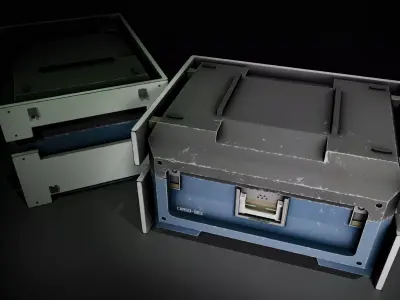 SCI-FI Container Game Ready Low-poly 3D model