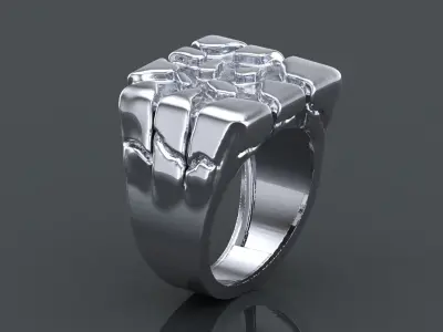 MENS WOMENS NUGGET RING 3D print model
