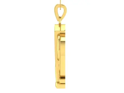light weight yellow gold  diamond pendent -ZA PN 3168 3D print model