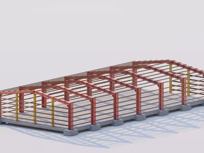 Structural engineering of Metal frame buildings 3D model