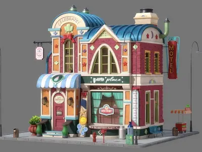 Cartoon House 09 3D model