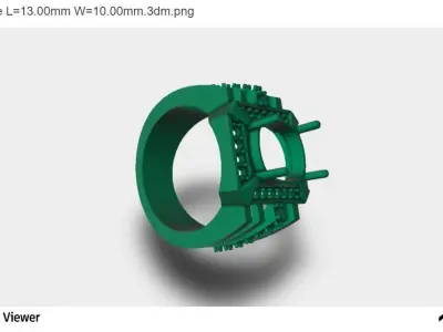 Men Ring With Asscher Cut Center Stone 3D print model