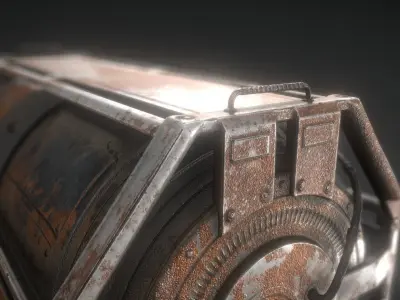 Futuristic Backup Generator Rusty Version - 8K PBR Low-poly 3D model