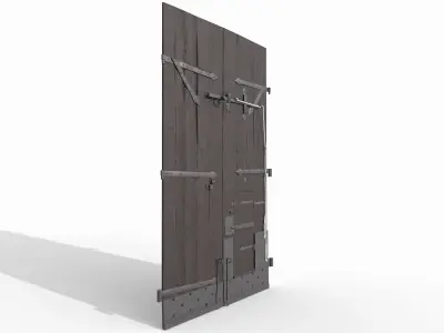 Castle main gate Low-poly 3D model