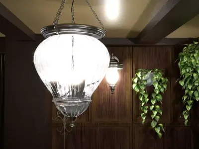 Chandelier and  sconce lightning 3D model