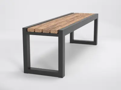 Street Bench 01 Free low-poly 3D model