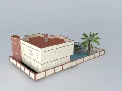 House Jasar Ulcinj light colors Free 3D model