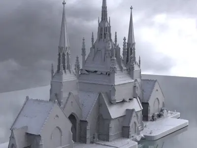 Dark Fantasy Tower church  3D 3D model