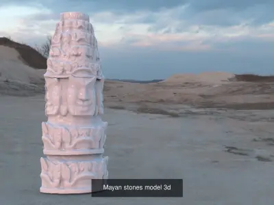 Aztec Stone Collection 3D Model Pack