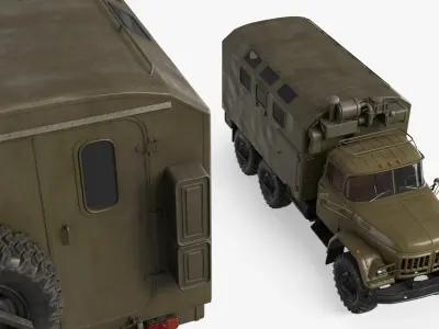  Heavy Military Truck with Box Van 