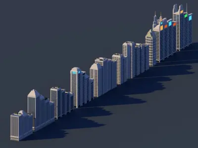 Low Poly City Mega Pack Low-poly 3D model