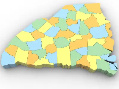 South Carolina Political Map 3D model