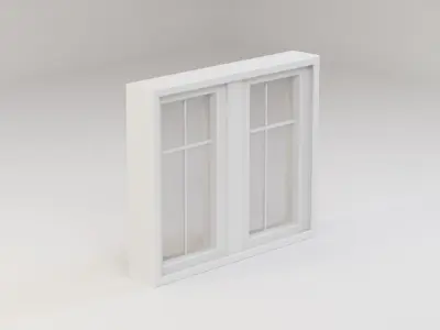 Picture Style Double Window Low-poly 3D model
