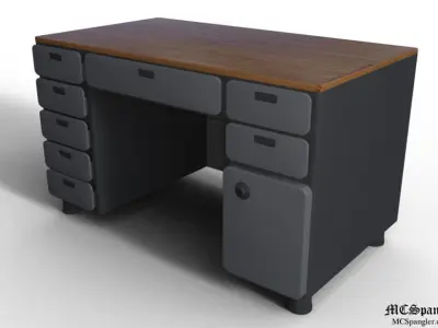 Office Desk Rigged 3D model