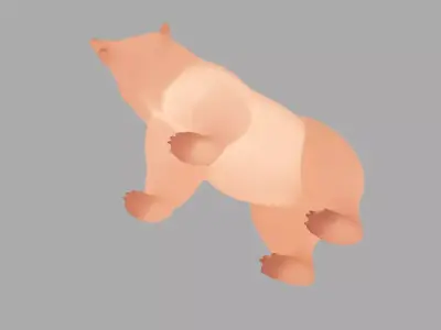 Indirect lighting of a bear 3D model