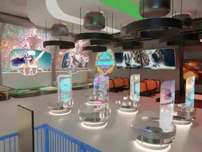 Cyberpunk Arcade Low-poly 3D model