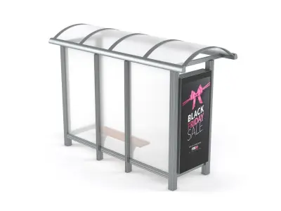Bus Station Shelter 3D model