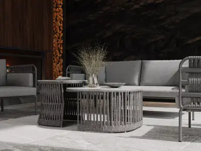 Modern Outdoor Furniture Scene 3D model