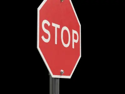 Stop Sign Low-poly 3D model