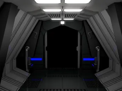 Sci Fi Corridor  3D model 16