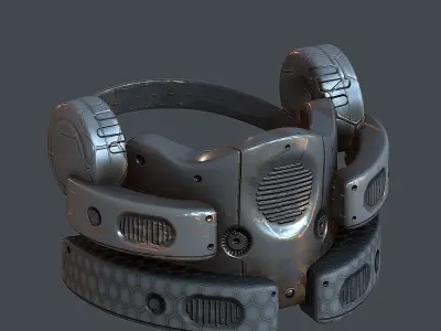 Gas mask helmet 3d model scifi Low-poly Low-poly 3D model Low-poly 3D model 53