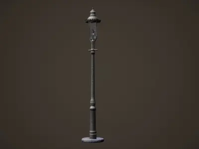 Gass lit Street light Low-poly 3D model