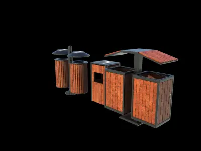 Outdoor Trash Bin 3D model