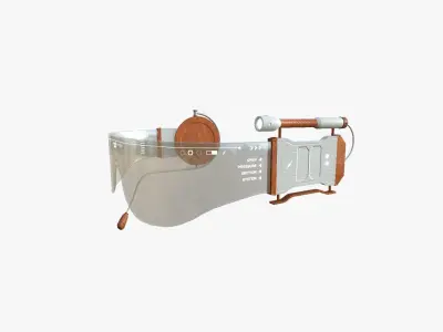 SciFi Glasses D06 White Wood - Character Design Fashion Low-poly 3D model