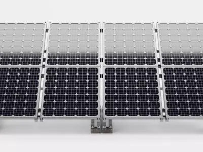 Solar Panel Set V3 - Double Monocrystalline Photovoltaic Array 3D model