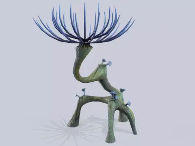 Extraterrestrial plant Low-poly 3D model