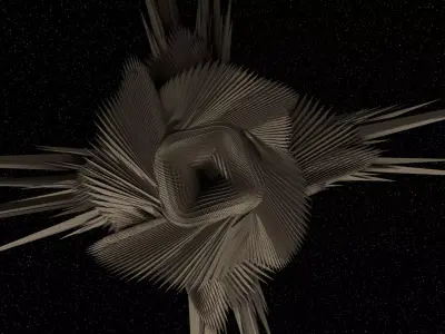 Procedural Sci-Fi Spiked Core Abstract Alien Structure 3D model