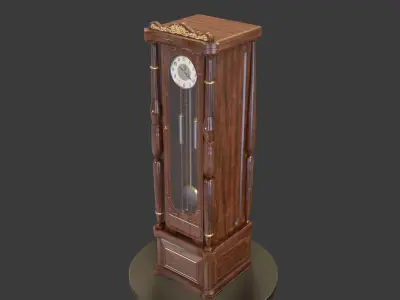Vintage Standing Clock Low-poly 3D model