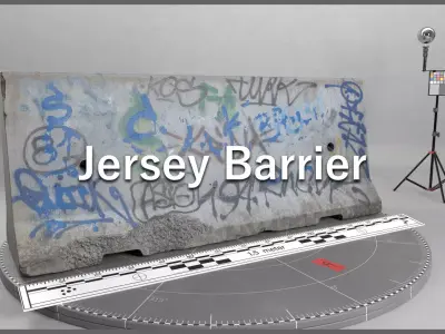 Jersey Barrier Low-poly 3D model get