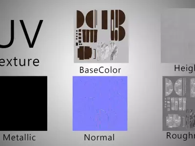 Modern Wooden Cabinet S 05 - MorisonDesign 4K PBR Game Ready Free low-poly 3D model