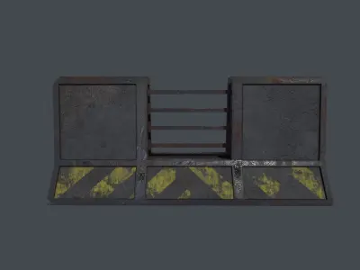 Concrete Barrier RoadBlock Barricade 3D model