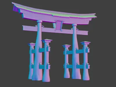 Itsukushima Otorii Low-poly 3D model